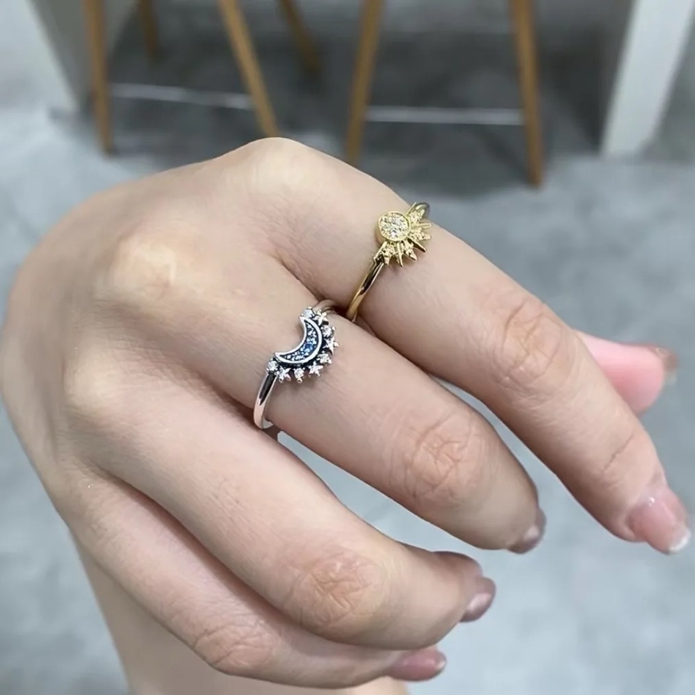 Sun and Moon Ring Set